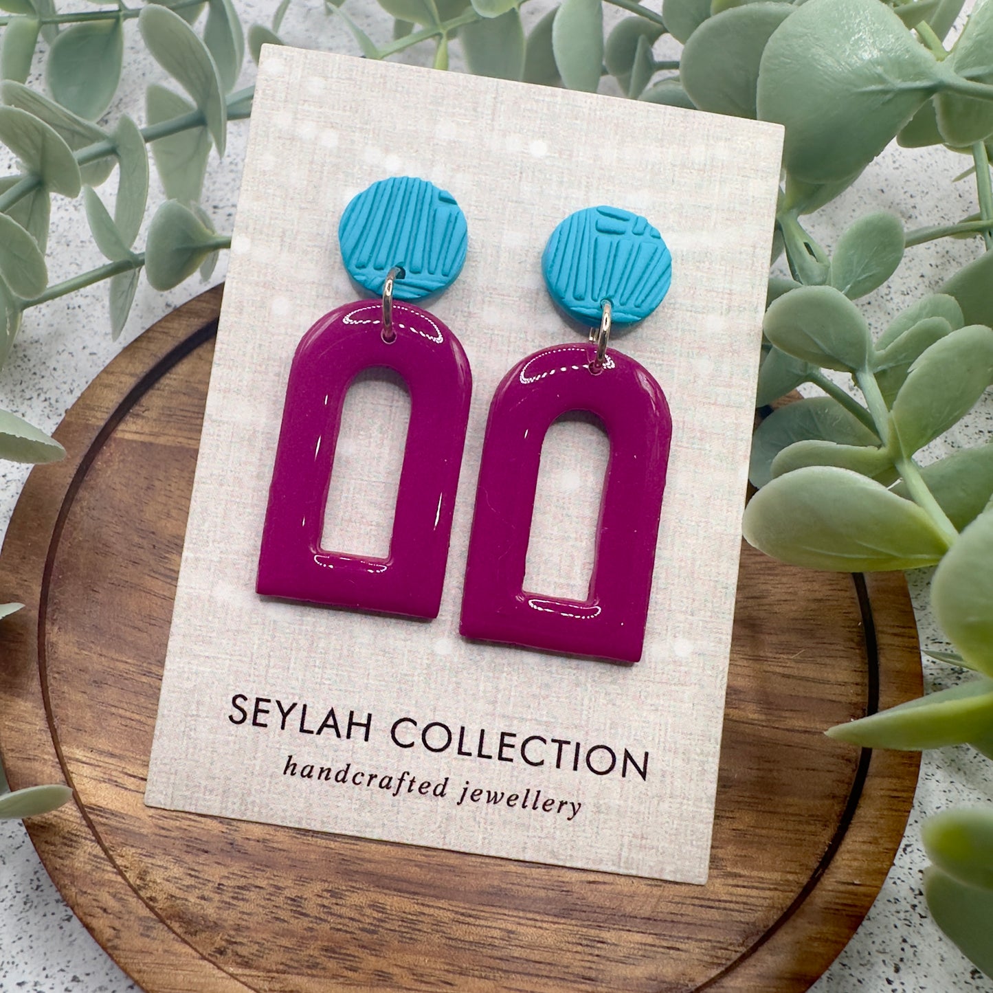 Willow Dangles | Magenta & Aqua