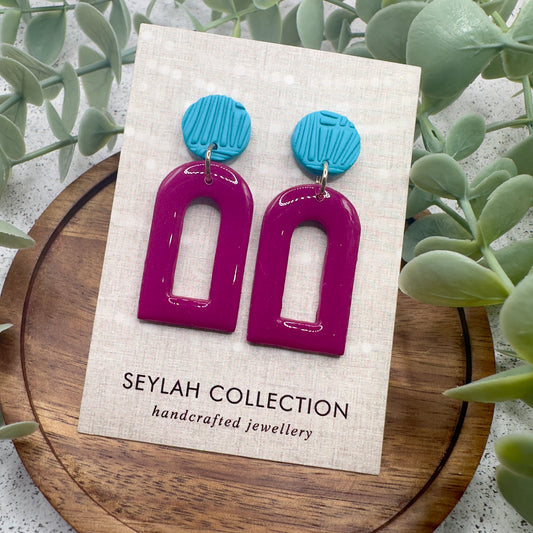 Willow Dangles | Magenta & Aqua