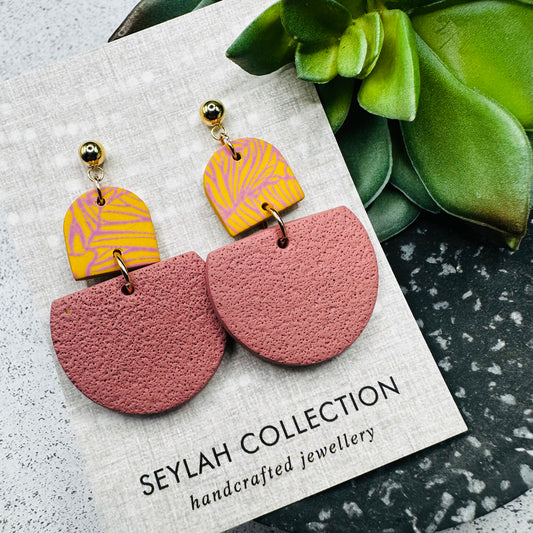 Tilda Dangles | Mustard Floral & Dusty Pink