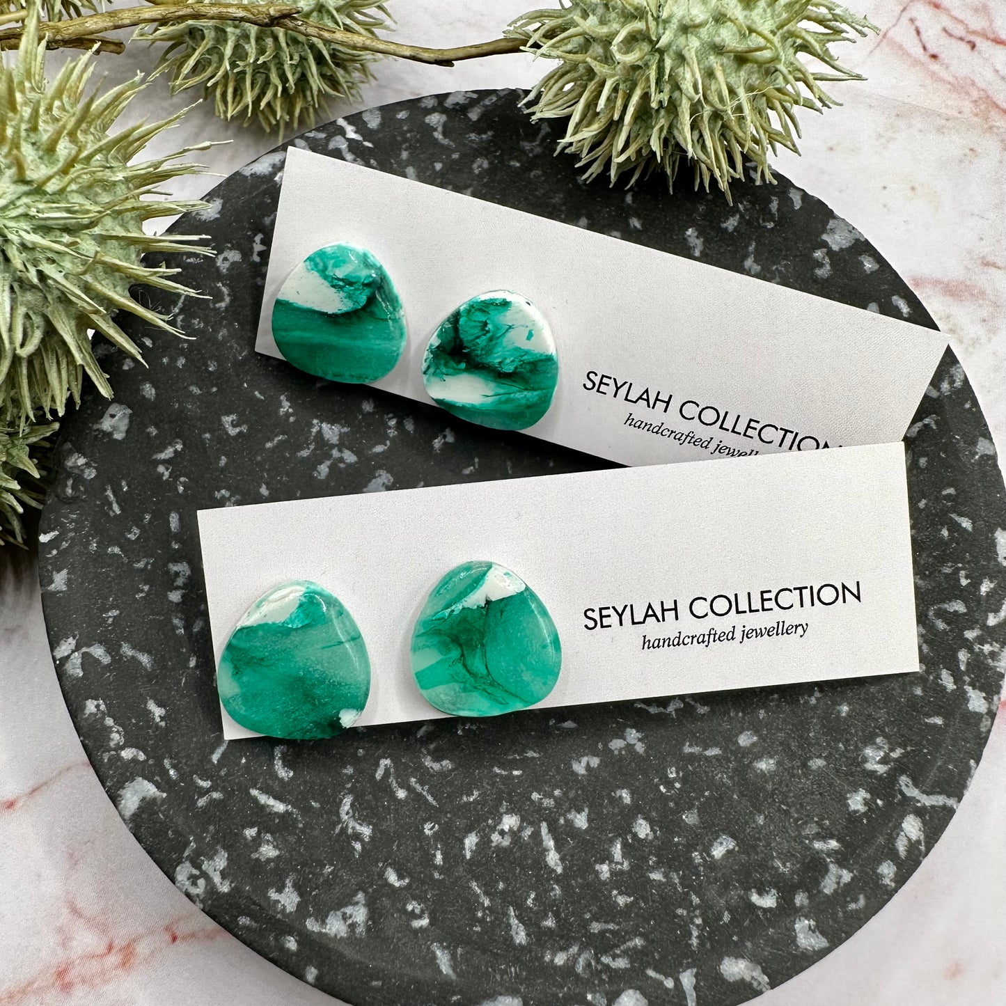 Isobel Studs | Emerald Quartz