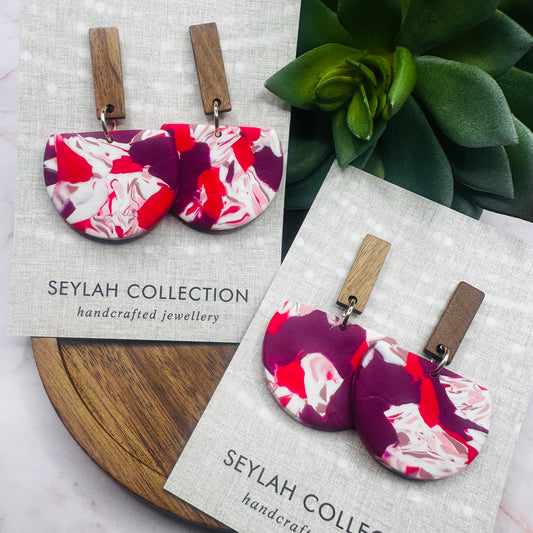 Tilda Dangles | Pink, White & Fandango Abstract
